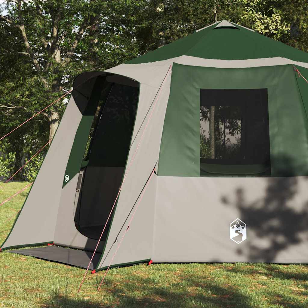 Cabin Tent 12-Person met dak Groen en Wit 405 x 405 x 273 cm is nu te koop bij PeponiXL, paradijselijk wonen!