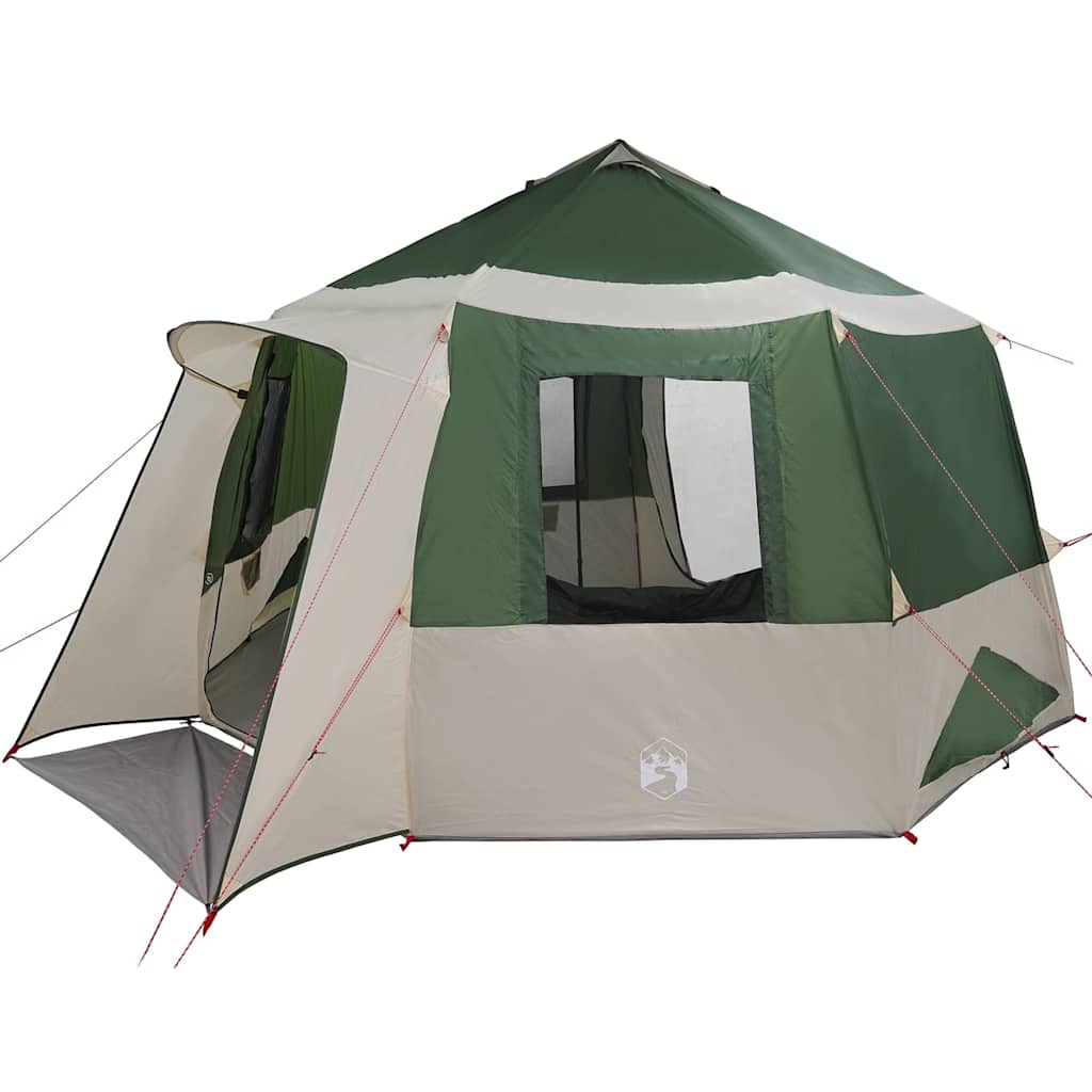 Cabin Tent 12-Person met dak Groen en Wit 405 x 405 x 273 cm is nu te koop bij PeponiXL, paradijselijk wonen!