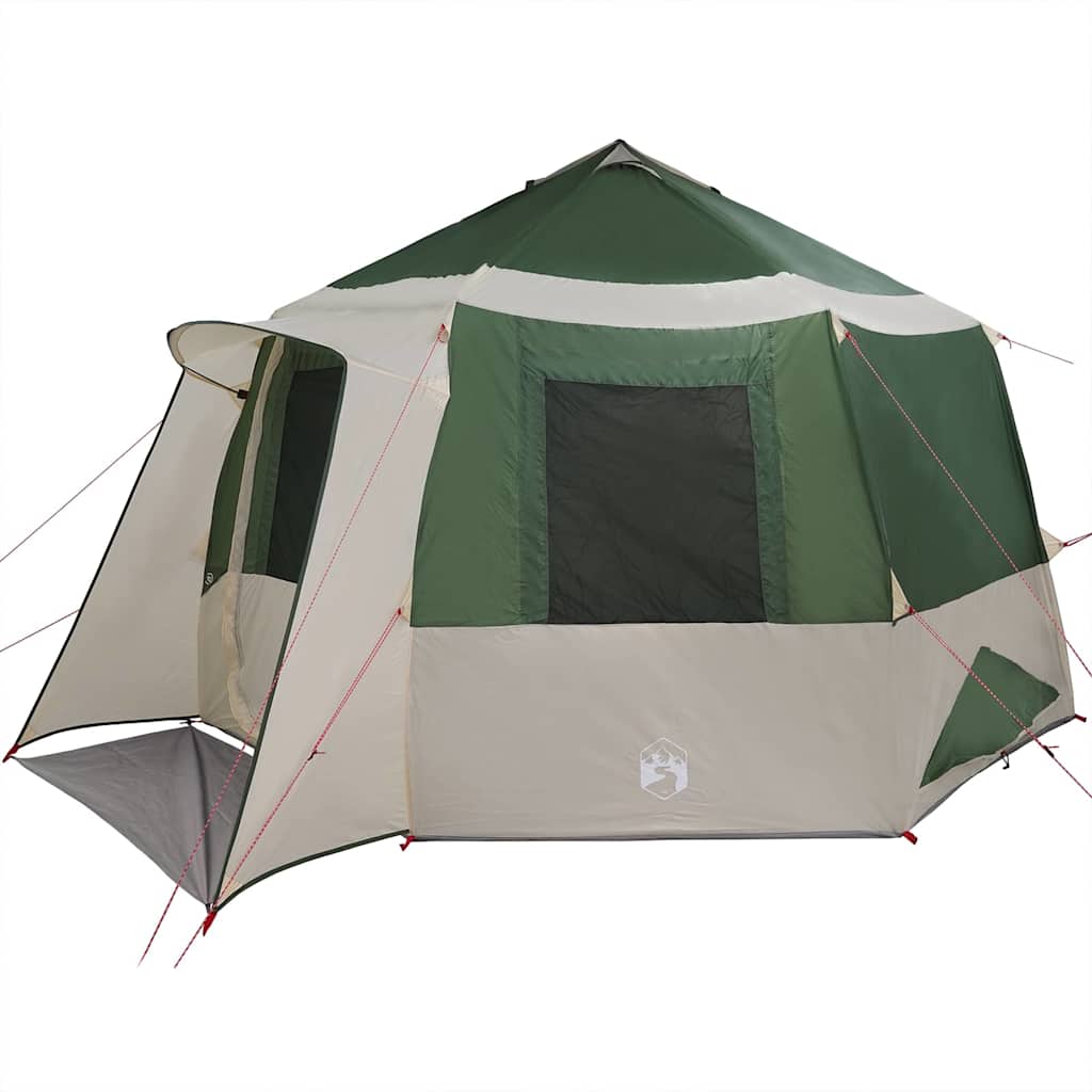 Cabin Tent 12-Person met dak Groen en Wit 405 x 405 x 273 cm is nu te koop bij PeponiXL, paradijselijk wonen!