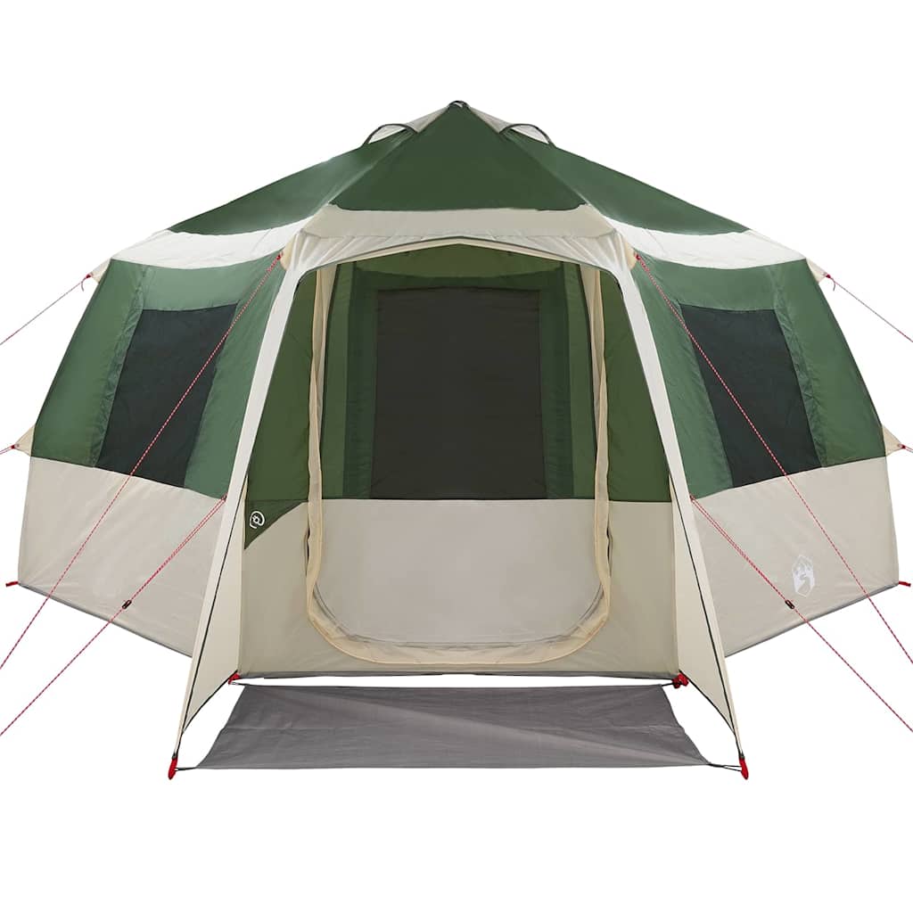 Cabin Tent 12-Person met dak Groen en Wit 405 x 405 x 273 cm is nu te koop bij PeponiXL, paradijselijk wonen!