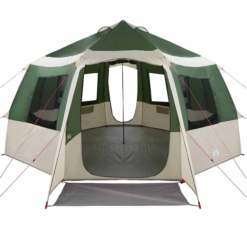 Cabin Tent 12-Person met dak Groen en Wit 405 x 405 x 273 cm is nu te koop bij PeponiXL, paradijselijk wonen!
