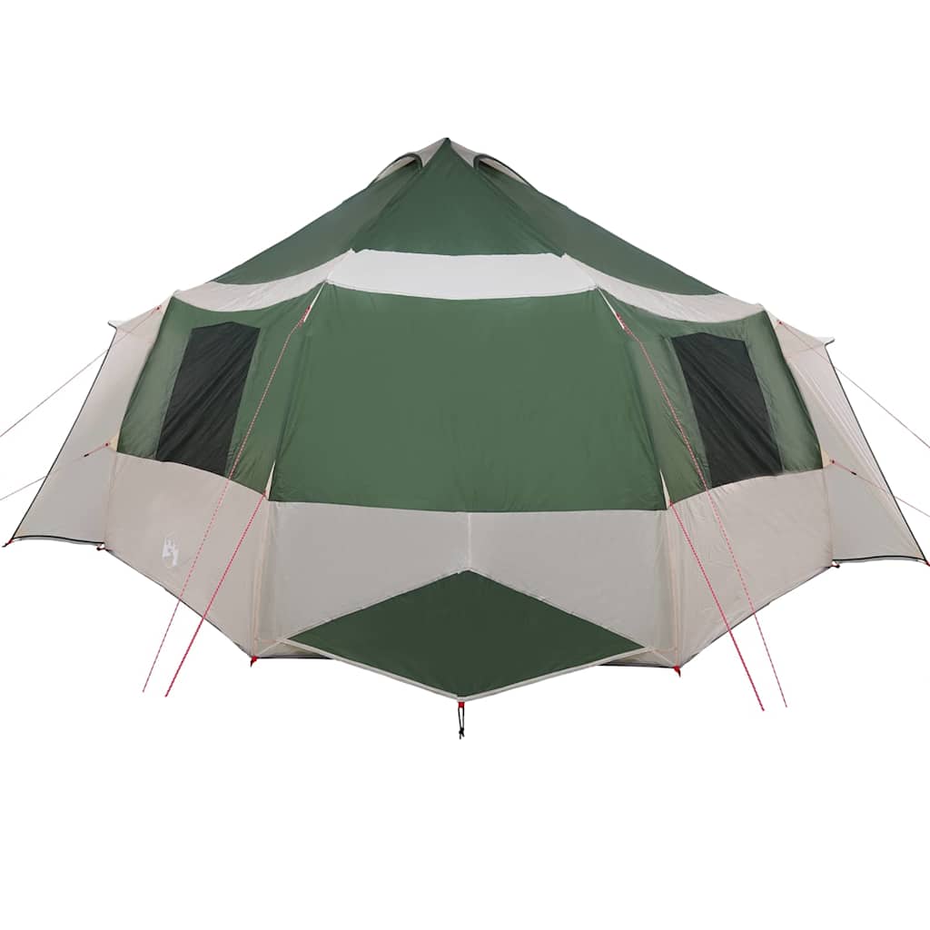 Cabin Tent 12-Person met dak Groen en Wit 405 x 405 x 273 cm is nu te koop bij PeponiXL, paradijselijk wonen!