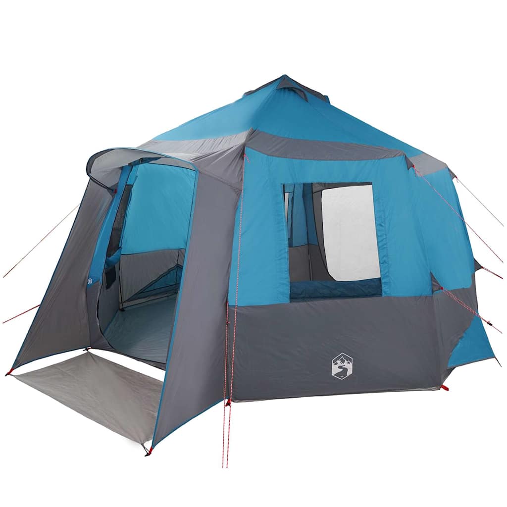 Cabin Tent 12-Person met dak Blauw en Grijs 405 x 405 x 273 cm is nu te koop bij PeponiXL, paradijselijk wonen!