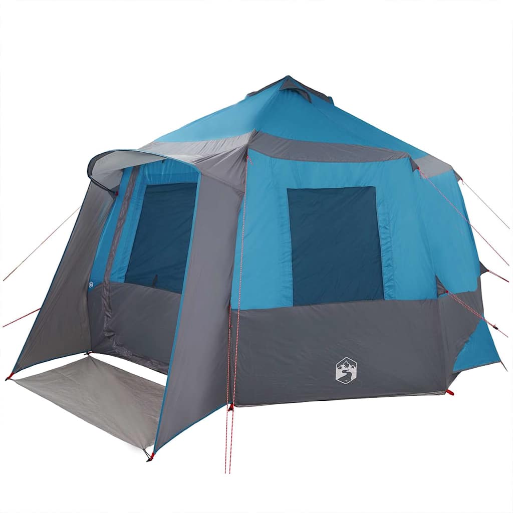 Cabin Tent 12-Person met dak Blauw en Grijs 405 x 405 x 273 cm is nu te koop bij PeponiXL, paradijselijk wonen!