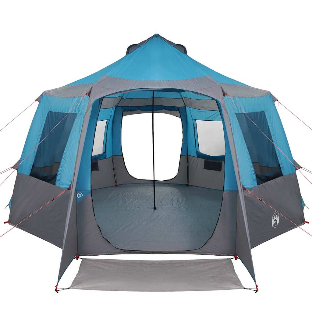 Cabin Tent 12-Person met dak Blauw en Grijs 405 x 405 x 273 cm is nu te koop bij PeponiXL, paradijselijk wonen!