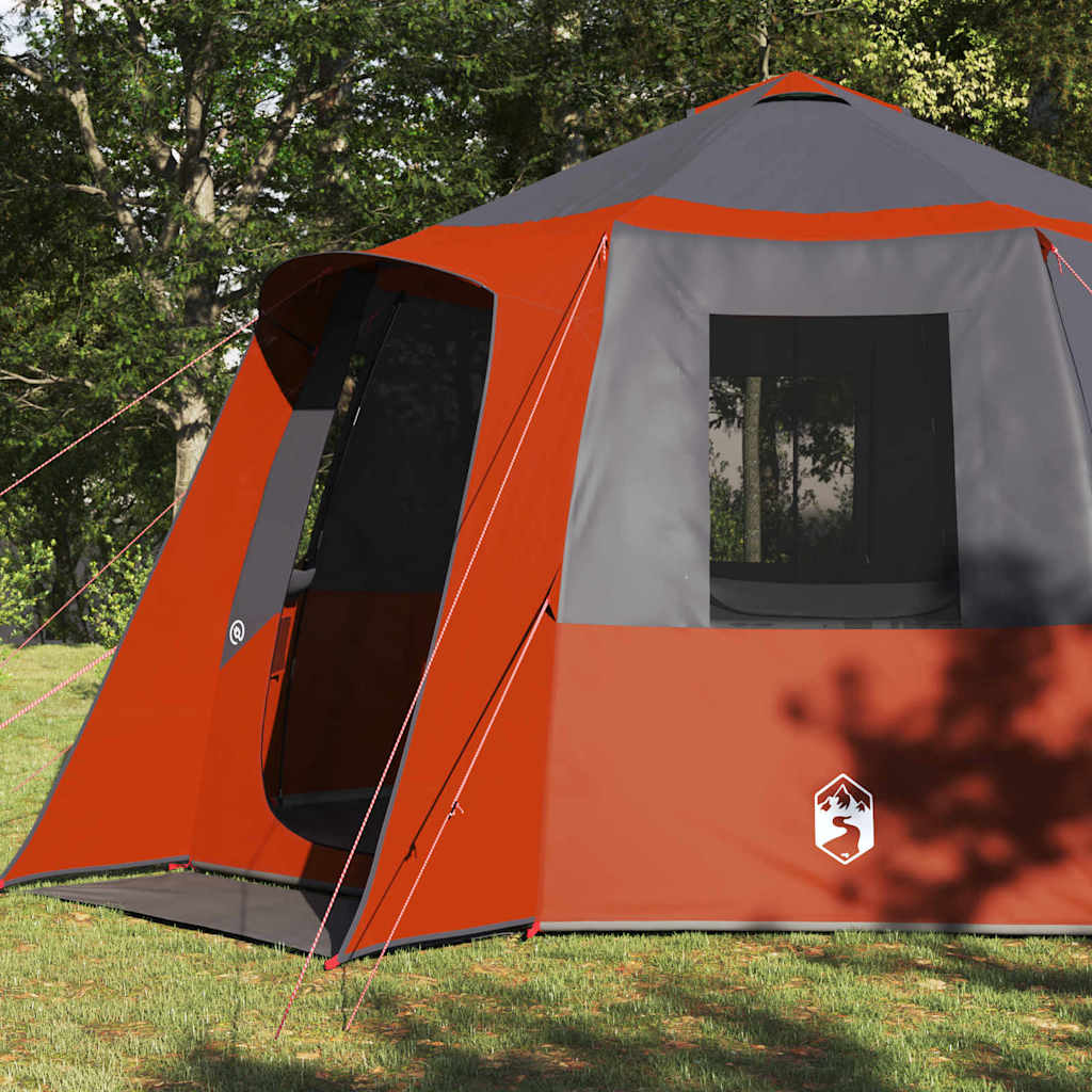Cabin Tent 12-Person met dak Grijs en Oranje 405 x 405 x 273 cm is nu te koop bij PeponiXL, paradijselijk wonen!