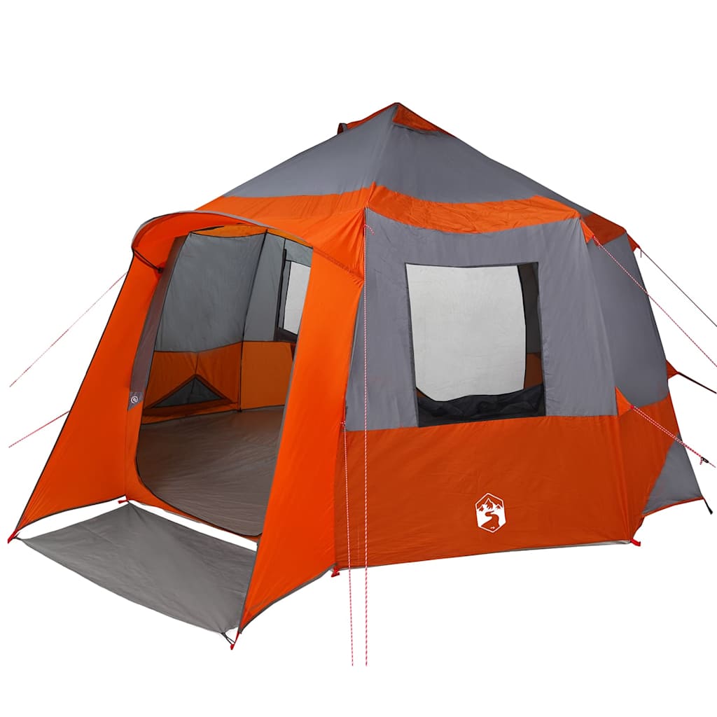 Cabin Tent 12-Person met dak Grijs en Oranje 405 x 405 x 273 cm is nu te koop bij PeponiXL, paradijselijk wonen!