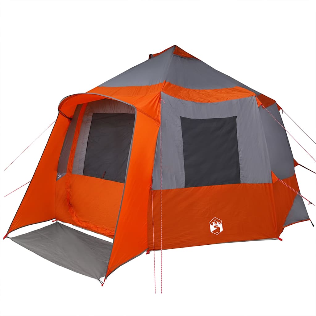 Cabin Tent 12-Person met dak Grijs en Oranje 405 x 405 x 273 cm is nu te koop bij PeponiXL, paradijselijk wonen!