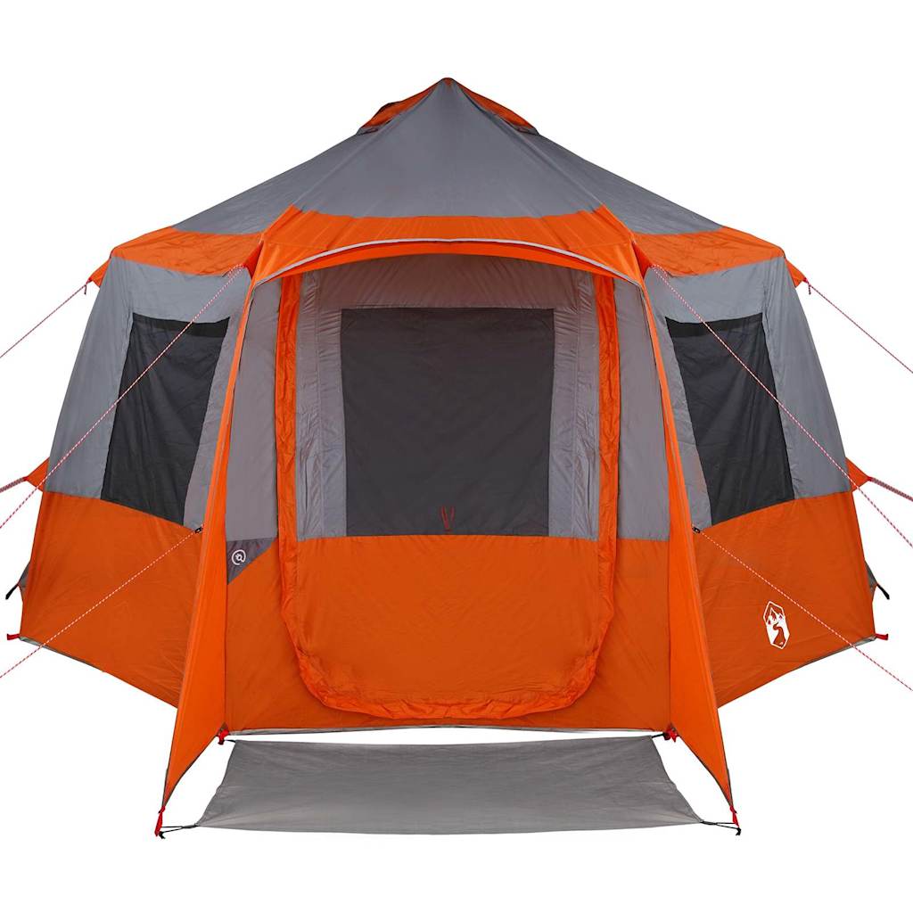 Cabin Tent 12-Person met dak Grijs en Oranje 405 x 405 x 273 cm is nu te koop bij PeponiXL, paradijselijk wonen!