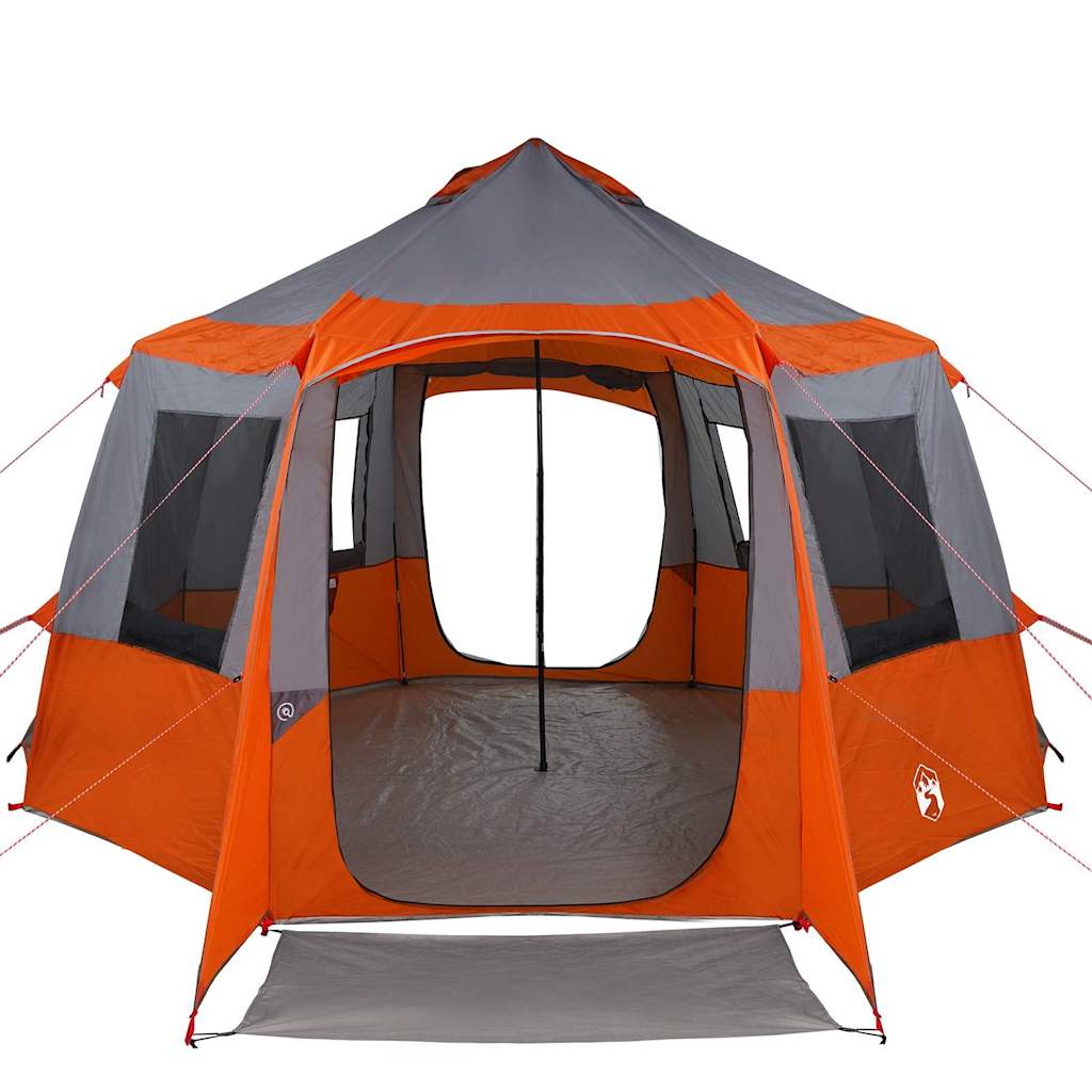 Cabin Tent 12-Person met dak Grijs en Oranje 405 x 405 x 273 cm is nu te koop bij PeponiXL, paradijselijk wonen!