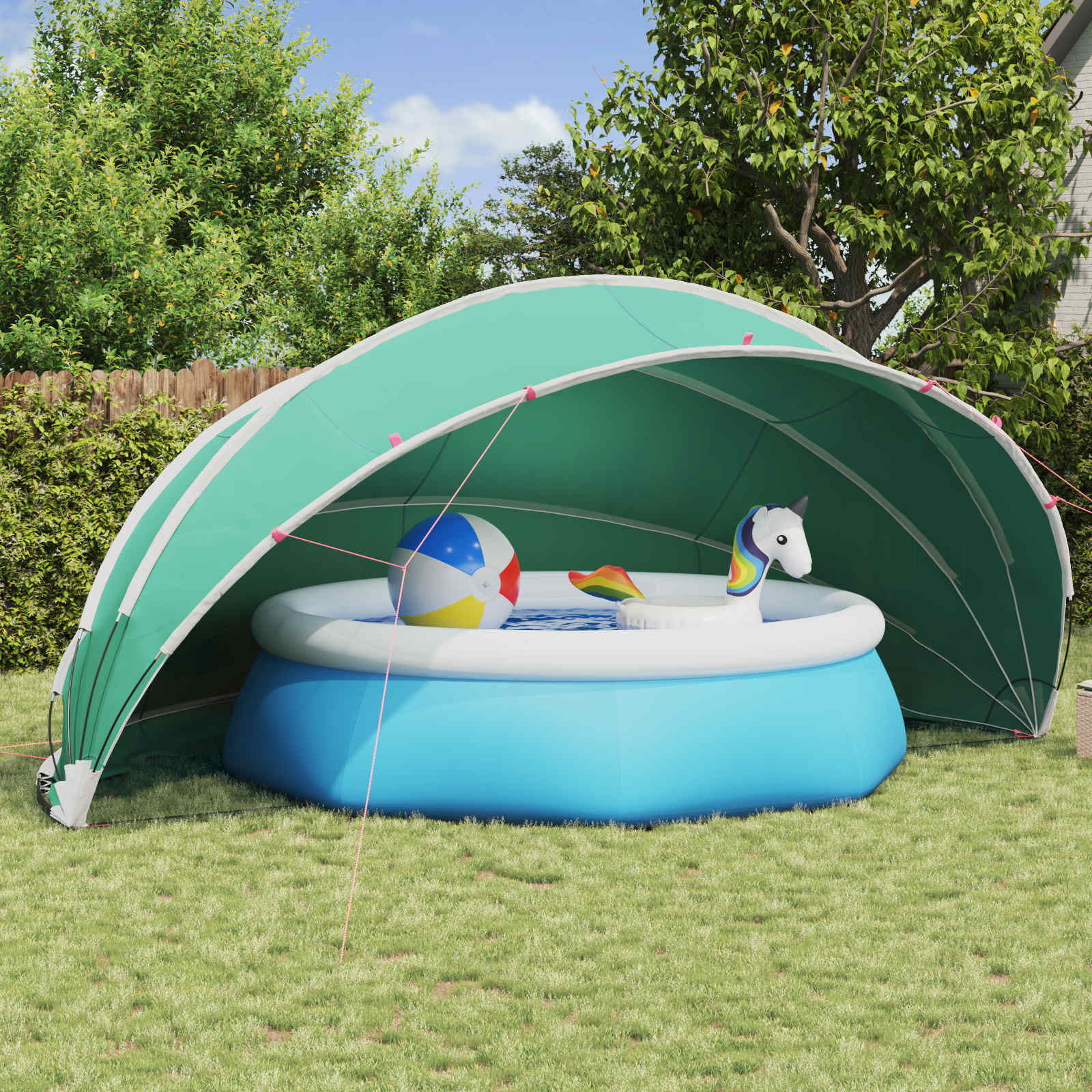 Pooldome Blauw 546 x 516 x 250 cm 185T polyester met PU-coating is nu te koop bij PeponiXL, paradijselijk wonen!