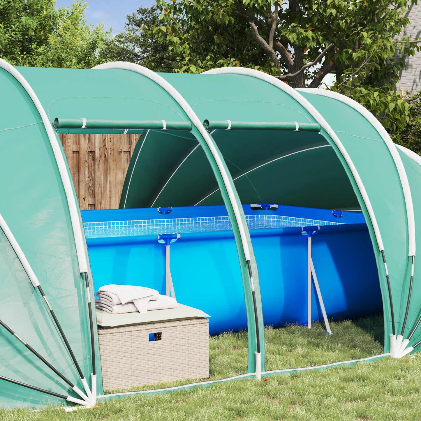 Zwembad Tent Koepel Blauw 538 x 440 x 204 cm is nu te koop bij PeponiXL, paradijselijk wonen!