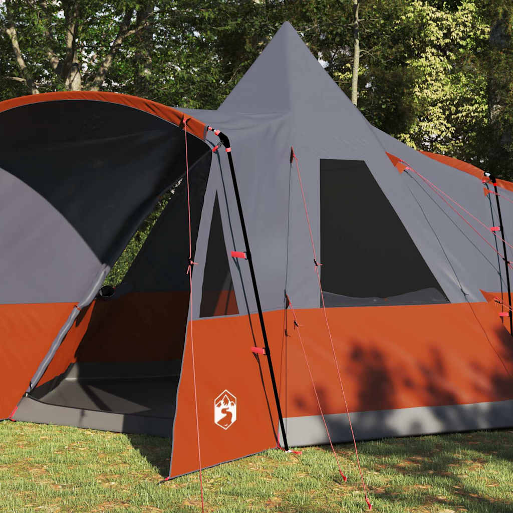 Teepee Tent 8-Persoon Grijs en Oranje 720 x 465 x 295 cm is nu te koop bij PeponiXL, paradijselijk wonen!