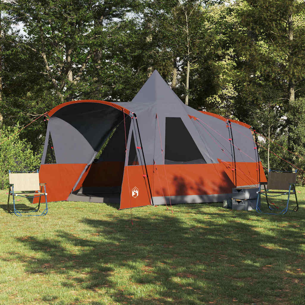 Teepee Tent 8-Persoon Grijs en Oranje 720 x 465 x 295 cm is nu te koop bij PeponiXL, paradijselijk wonen!