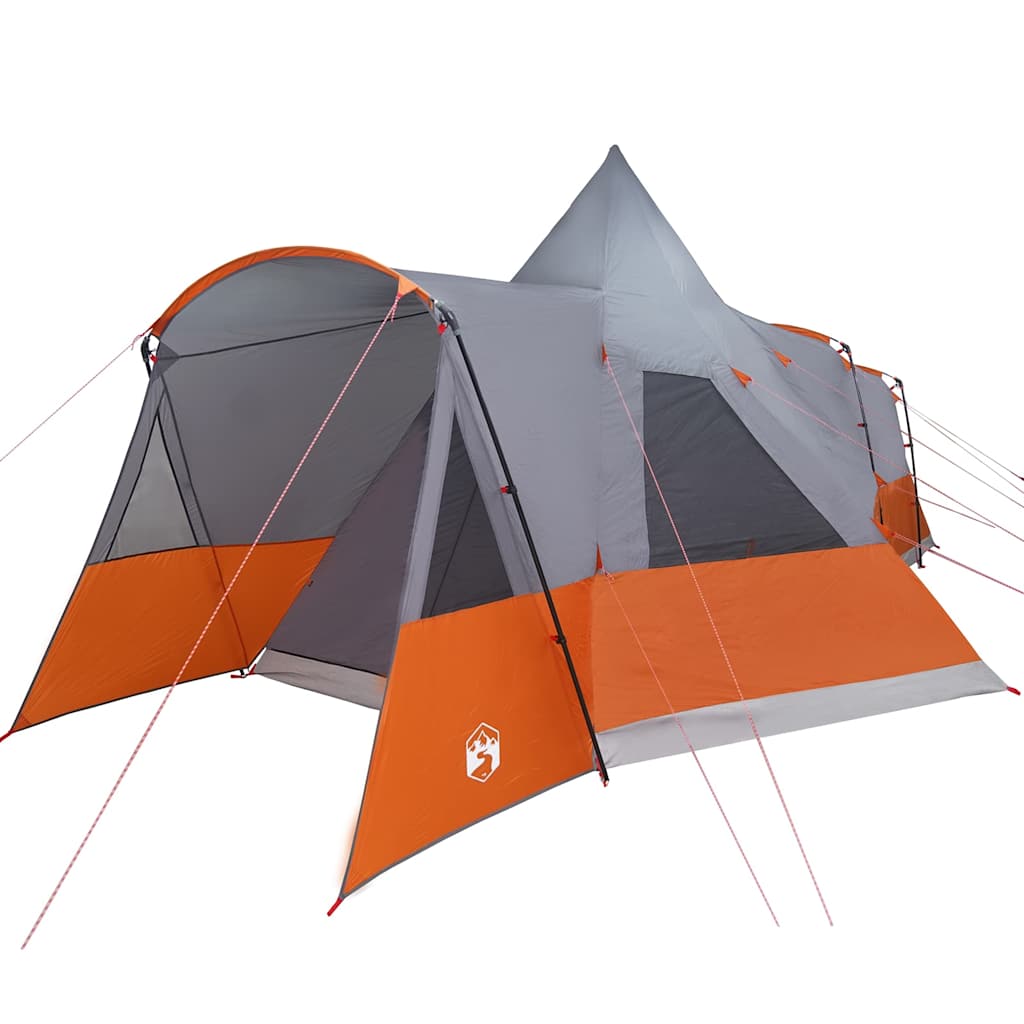 Teepee Tent 8-Persoon Grijs en Oranje 720 x 465 x 295 cm is nu te koop bij PeponiXL, paradijselijk wonen!