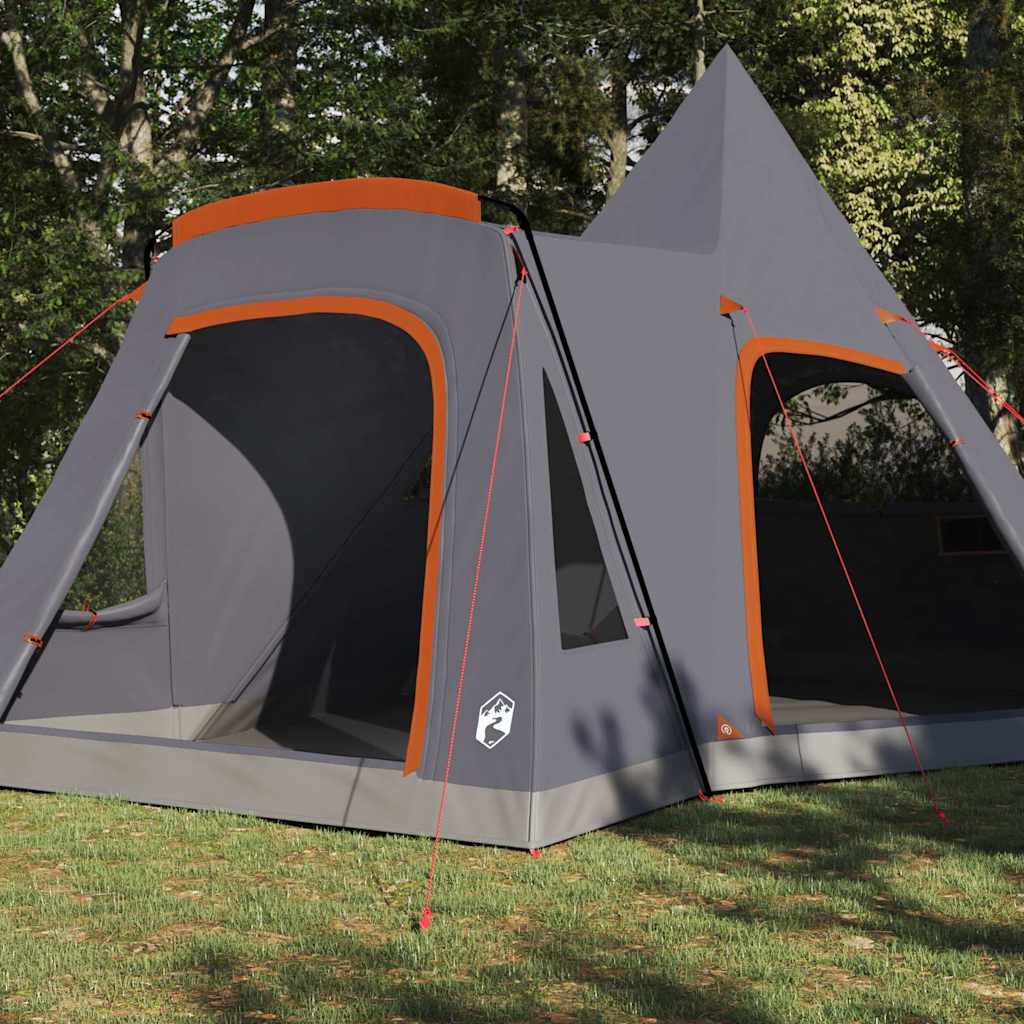 Teepee Tent 5-Person met dak Grijs en Oranje 545 x 450 x 295 cm is nu te koop bij PeponiXL, paradijselijk wonen!