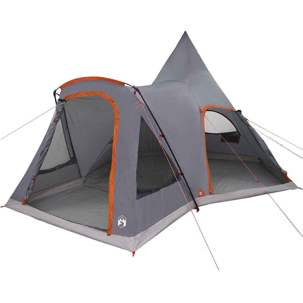 Teepee Tent 5-Person met dak Grijs en Oranje 545 x 450 x 295 cm is nu te koop bij PeponiXL, paradijselijk wonen!