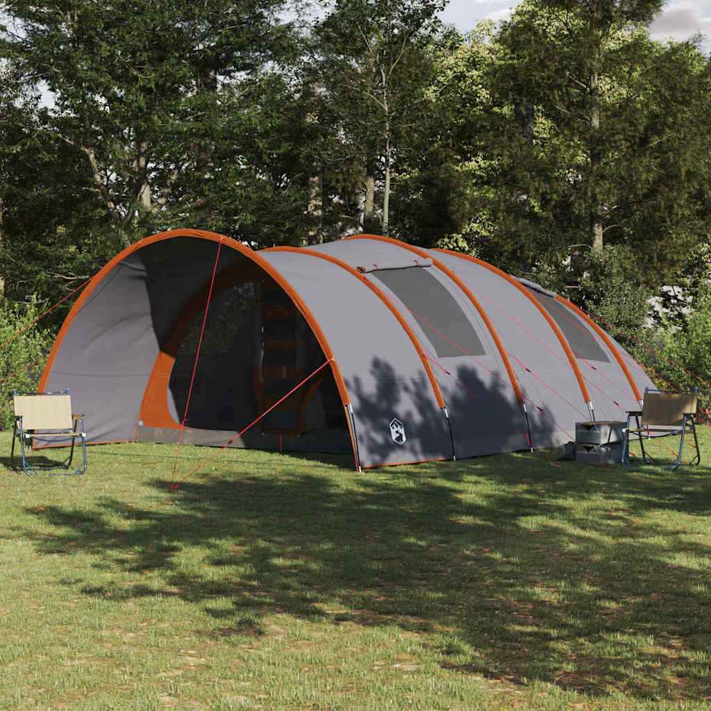 Tunnel Tent 8-Person met dak Grijs en Oranje 710 x 460 x 245 cm is nu te koop bij PeponiXL, paradijselijk wonen!