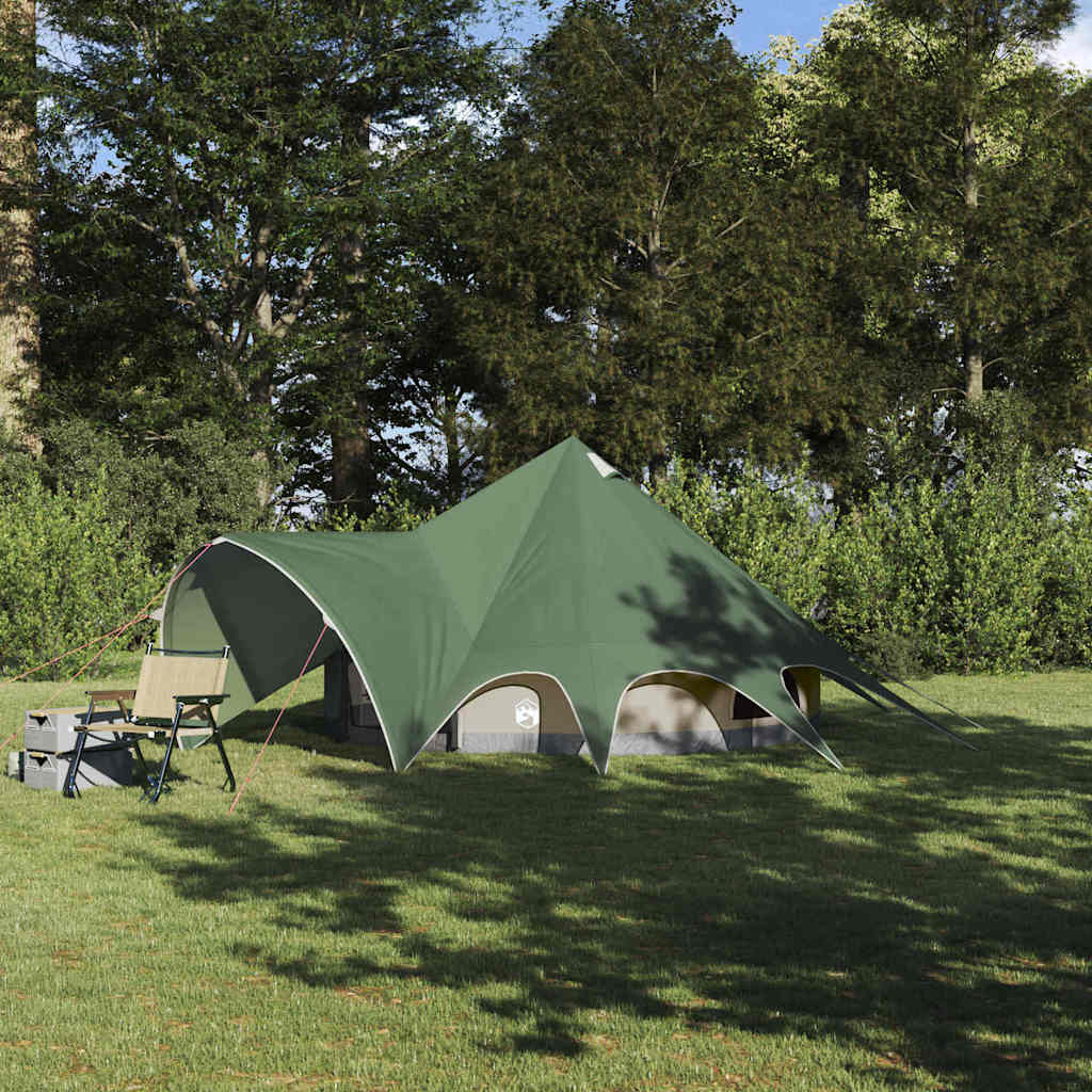 Teepee Tent 3-Person met dak Groen en Grijs 312 x 312 x 197 cm is nu te koop bij PeponiXL, paradijselijk wonen!