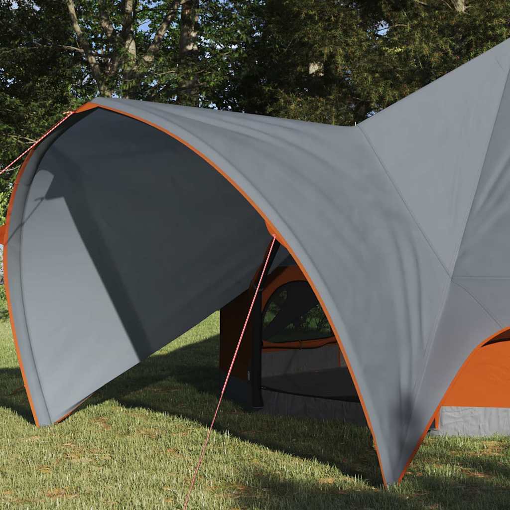 Teepee Tent 3-Person met dak Grijs en Oranje 600 x 600 x 347 cm is nu te koop bij PeponiXL, paradijselijk wonen!