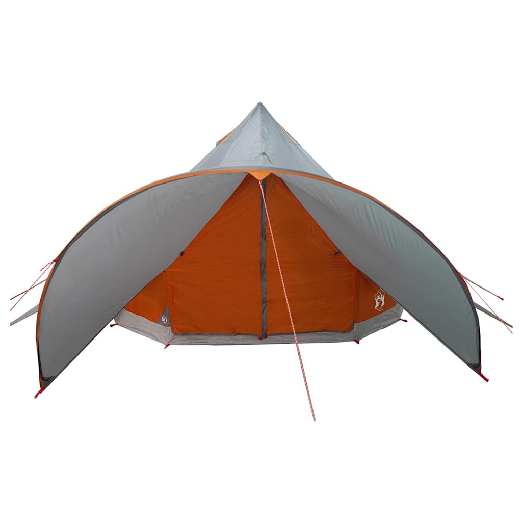 Teepee Tent 3-Person met dak Grijs en Oranje 600 x 600 x 347 cm is nu te koop bij PeponiXL, paradijselijk wonen!