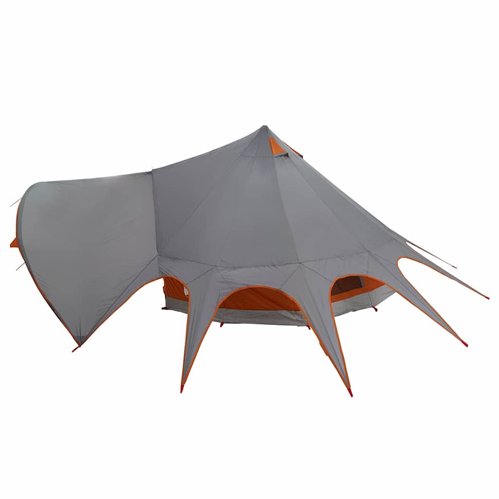 Teepee Tent 3-Person met dak Grijs en Oranje 600 x 600 x 347 cm is nu te koop bij PeponiXL, paradijselijk wonen!