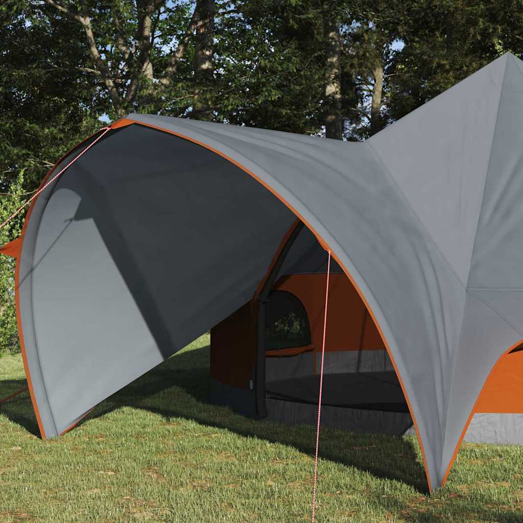 Teepee Tent 5-Person met dak Grijs en Oranje 415 x 415 x 247 cm is nu te koop bij PeponiXL, paradijselijk wonen!