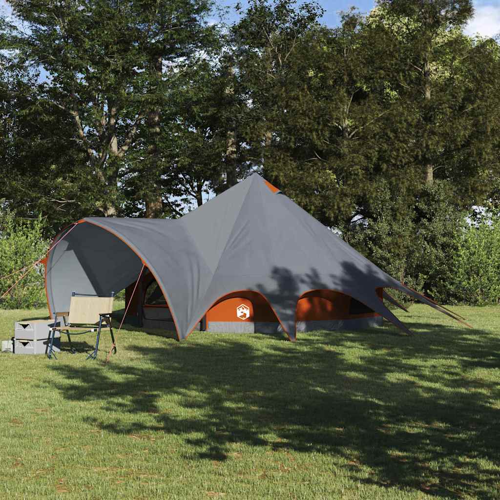 Teepee Tent 5-Person met dak Grijs en Oranje 415 x 415 x 247 cm is nu te koop bij PeponiXL, paradijselijk wonen!