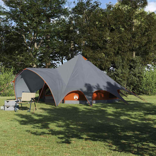 Teepee Tent 5-Person met dak Grijs en Oranje 415 x 415 x 247 cm is nu te koop bij PeponiXL, paradijselijk wonen!