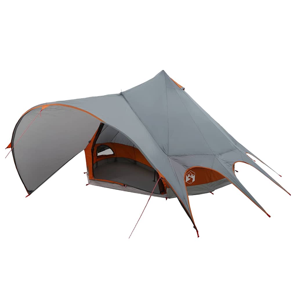 Teepee Tent 5-Person met dak Grijs en Oranje 415 x 415 x 247 cm is nu te koop bij PeponiXL, paradijselijk wonen!