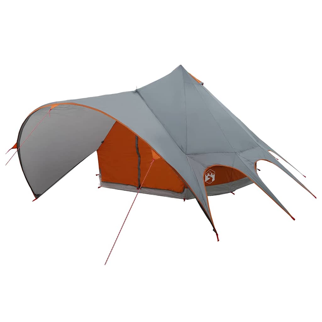 Teepee Tent 5-Person met dak Grijs en Oranje 415 x 415 x 247 cm is nu te koop bij PeponiXL, paradijselijk wonen!