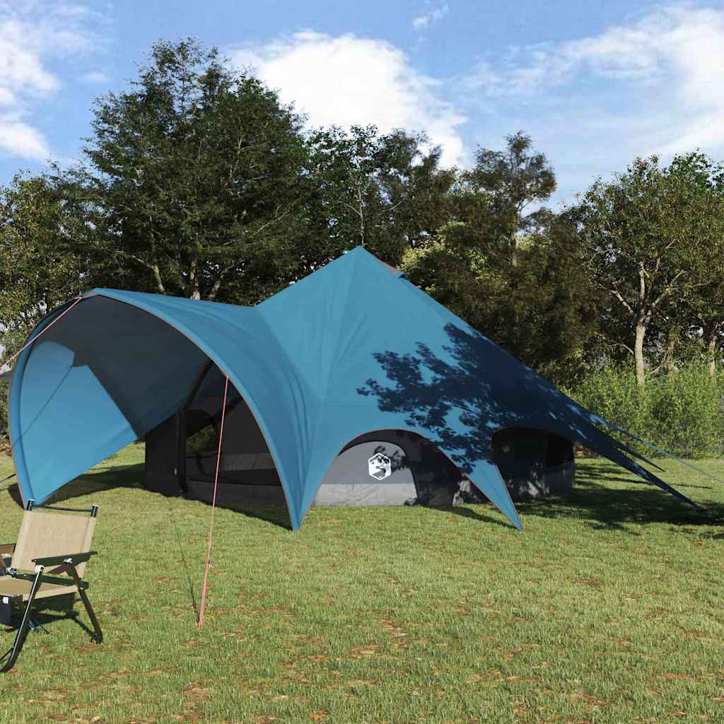 Teepee Tent 7-Persoon met dak Blauw en Grijs 600 x 600 x 347 cm is nu te koop bij PeponiXL, paradijselijk wonen!