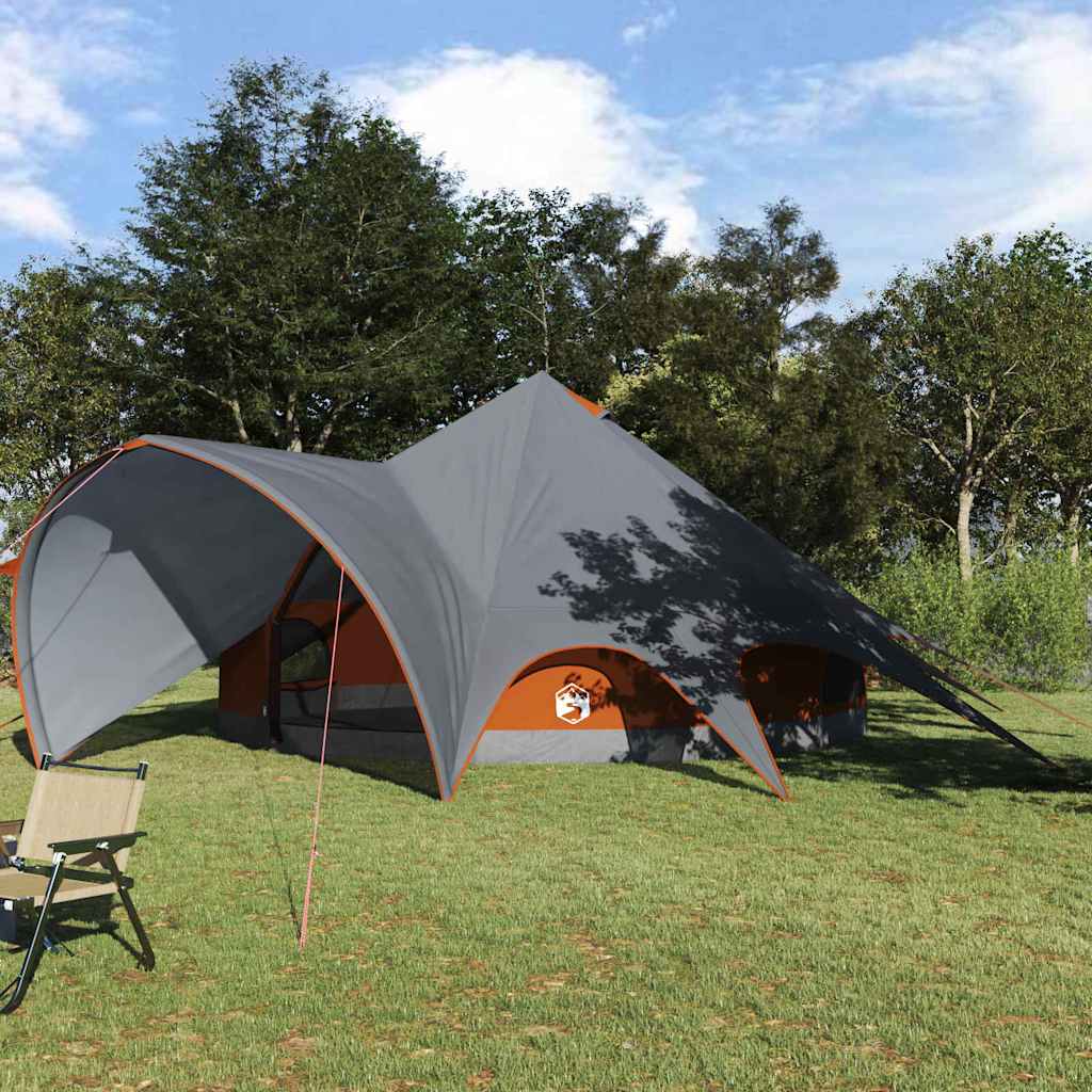 Teepee Tent 7-Persoon Grijs en Oranje 600 x 600 x 347 cm is nu te koop bij PeponiXL, paradijselijk wonen!