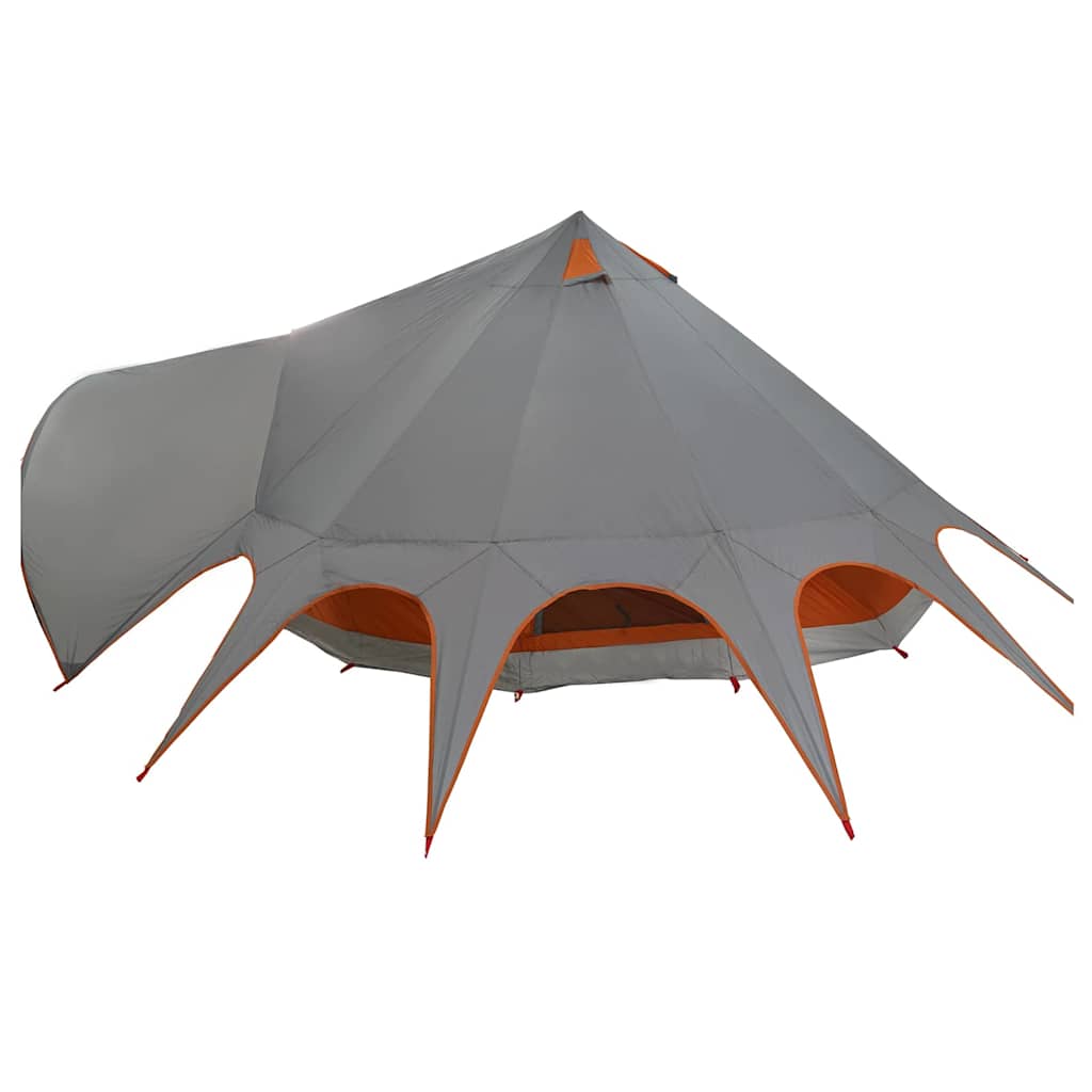Teepee Tent 7-Persoon Grijs en Oranje 600 x 600 x 347 cm is nu te koop bij PeponiXL, paradijselijk wonen!