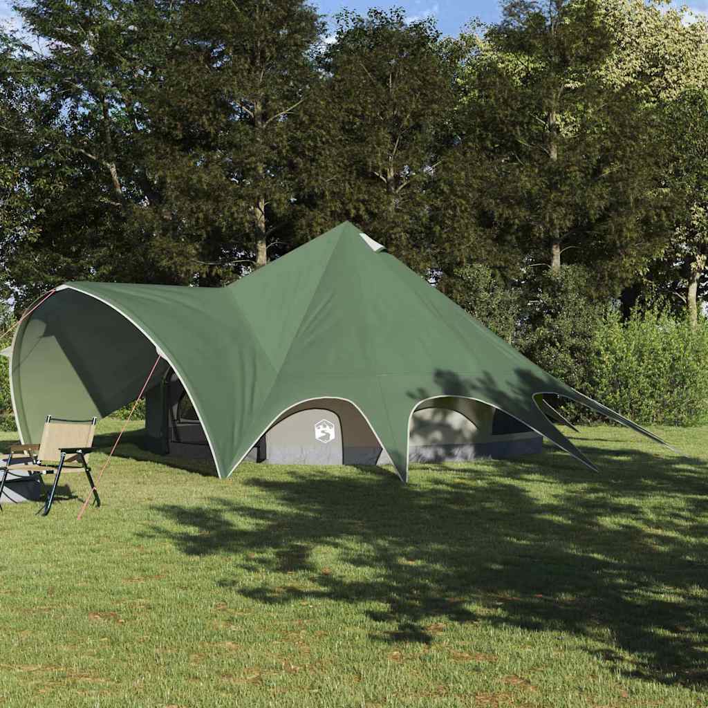 Teepee Tent 9-Person met dak Groen en Grijs 502 x 502 x 297 cm is nu te koop bij PeponiXL, paradijselijk wonen!
