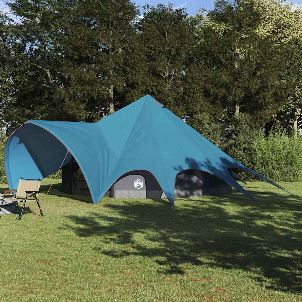 Teepee Tent 9-Person met dak Blauw en Grijs 502 x 502 x 297 cm is nu te koop bij PeponiXL, paradijselijk wonen!