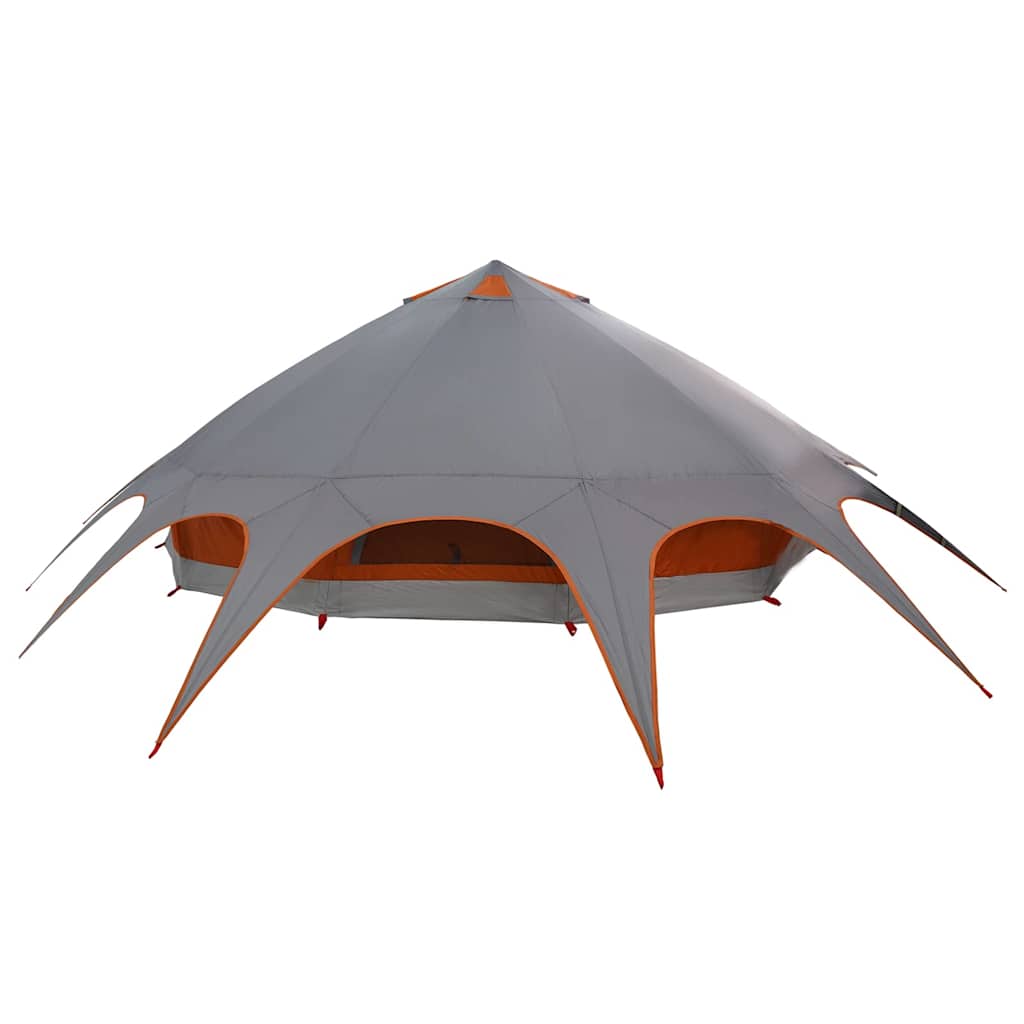 Teepee Tent voor 9 Personen Grijs en Oranje 502 x 502 x 297 cm is nu te koop bij PeponiXL, paradijselijk wonen!