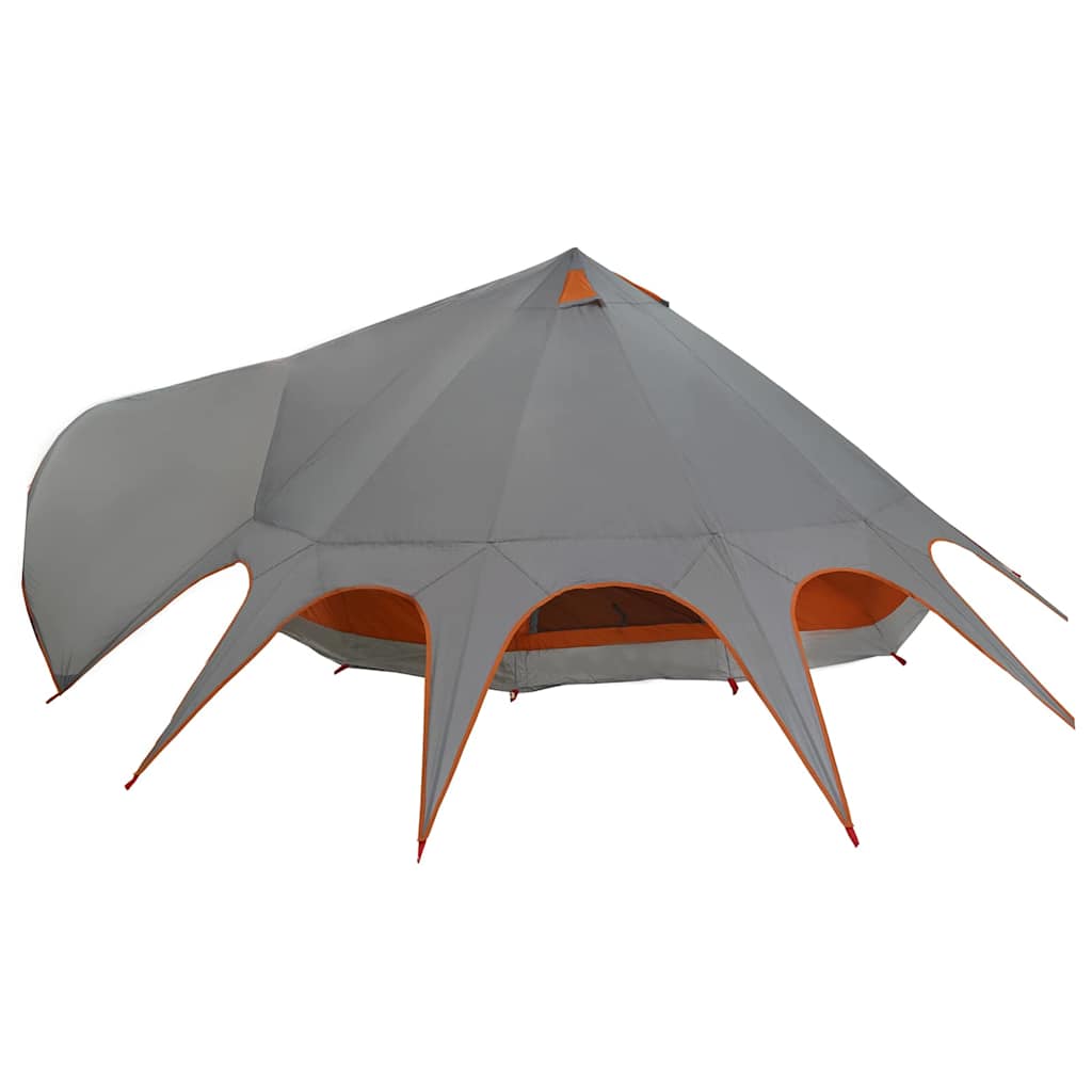 Teepee Tent voor 9 Personen Grijs en Oranje 502 x 502 x 297 cm is nu te koop bij PeponiXL, paradijselijk wonen!