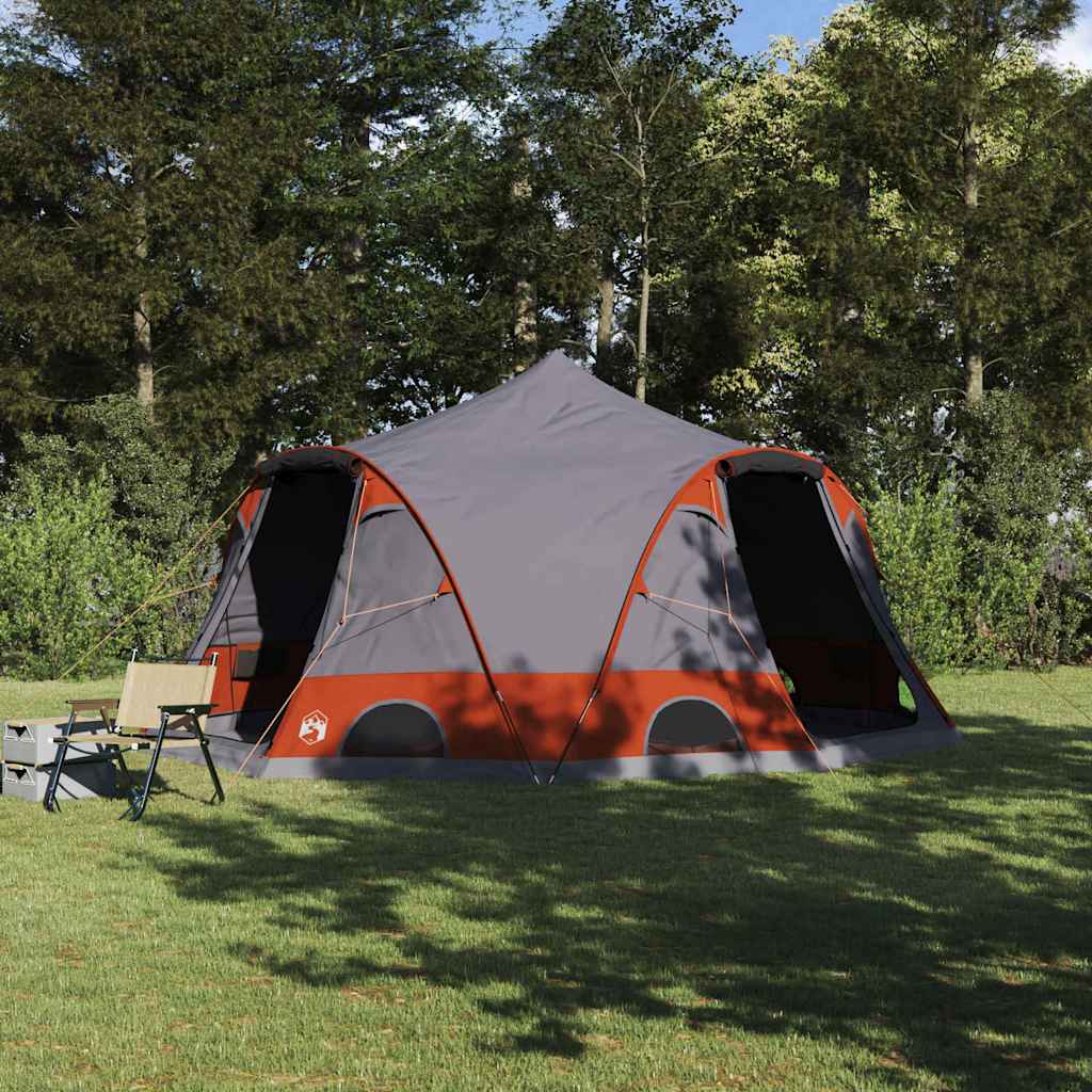 Dome Tent 4-Person met dak Grijs en Oranje 505 x 450 x 248 cm is nu te koop bij PeponiXL, paradijselijk wonen!