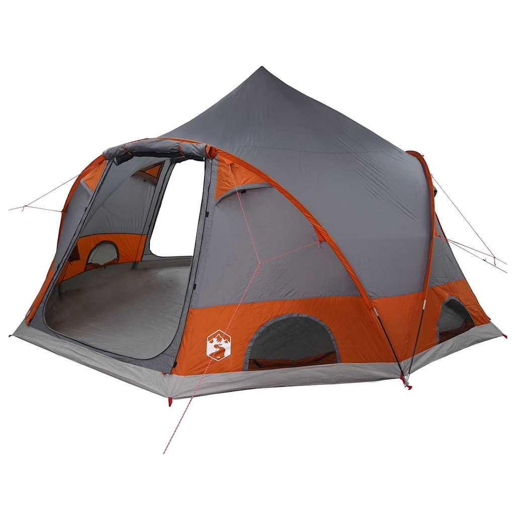 Dome Tent 4-Person met dak Grijs en Oranje 505 x 450 x 248 cm is nu te koop bij PeponiXL, paradijselijk wonen!