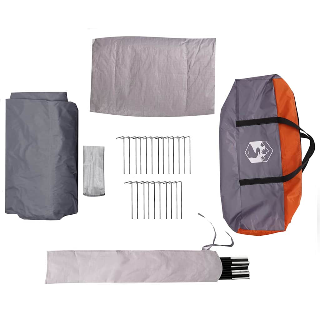 Cabinetent 6-Personen Grijs en Oranje 425 x 396 x 222 cm is nu te koop bij PeponiXL, paradijselijk wonen!