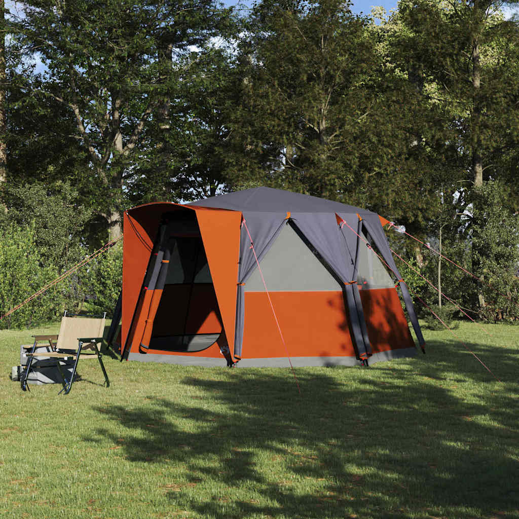 Cabinetent 6-Personen Grijs en Oranje 425 x 396 x 222 cm is nu te koop bij PeponiXL, paradijselijk wonen!