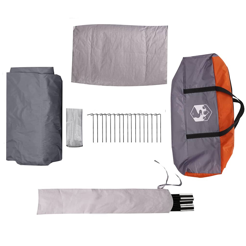 Cabine Tent 7-Persoons Grijs en Oranje 400 x 350 x 212 cm is nu te koop bij PeponiXL, paradijselijk wonen!