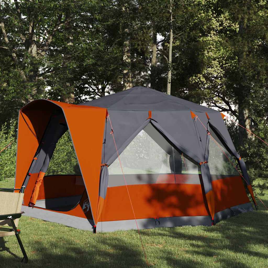 Cabine Tent 5-Persoon Grijs en Oranje 333 x 317 x 194 cm is nu te koop bij PeponiXL, paradijselijk wonen!