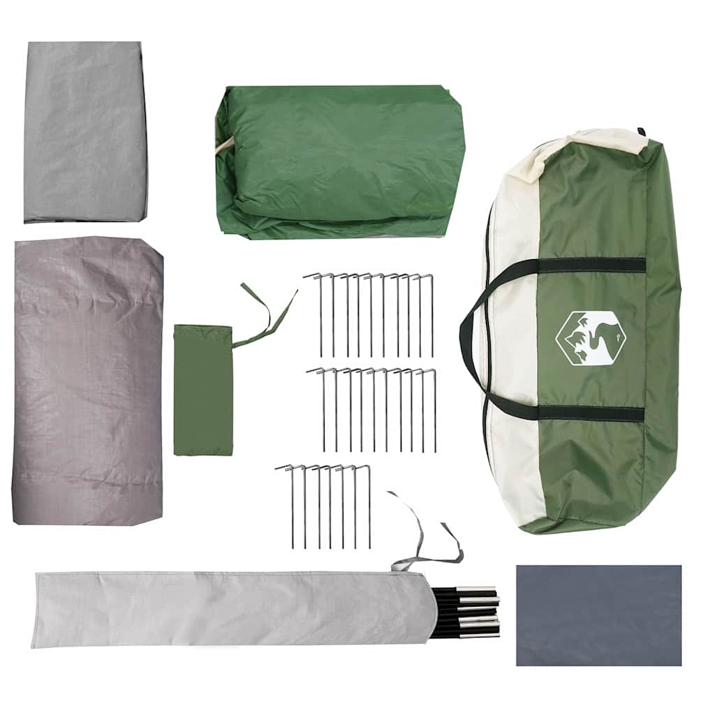 Tunnel Tent 4-Person met dak Groen en Wit 740 x 370 x 220 cm is nu te koop bij PeponiXL, paradijselijk wonen!
