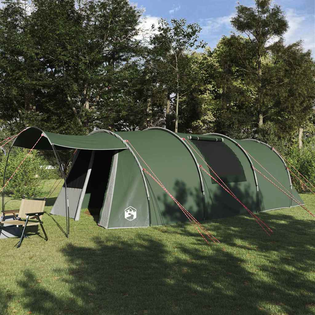 Tunnel Tent 4-Person met dak Groen en Wit 740 x 370 x 220 cm is nu te koop bij PeponiXL, paradijselijk wonen!