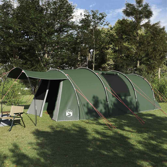 Tunnel Tent 4-Person met dak Groen en Wit 740 x 370 x 220 cm is nu te koop bij PeponiXL, paradijselijk wonen!