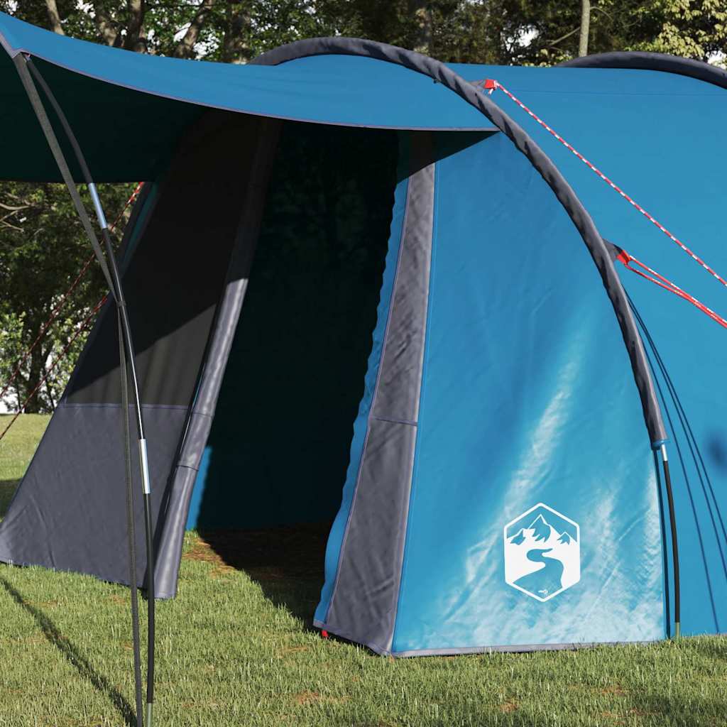 Tunnel Tent 4-Person met dak Blauw en Grijs 740 x 370 x 220 cm is nu te koop bij PeponiXL, paradijselijk wonen!