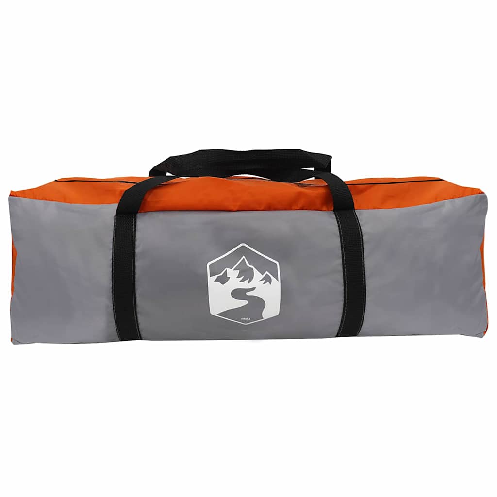 Tunnel Tent 4-Person met dak Grijs en Oranje 740 x 370 x 220 cm is nu te koop bij PeponiXL, paradijselijk wonen!
