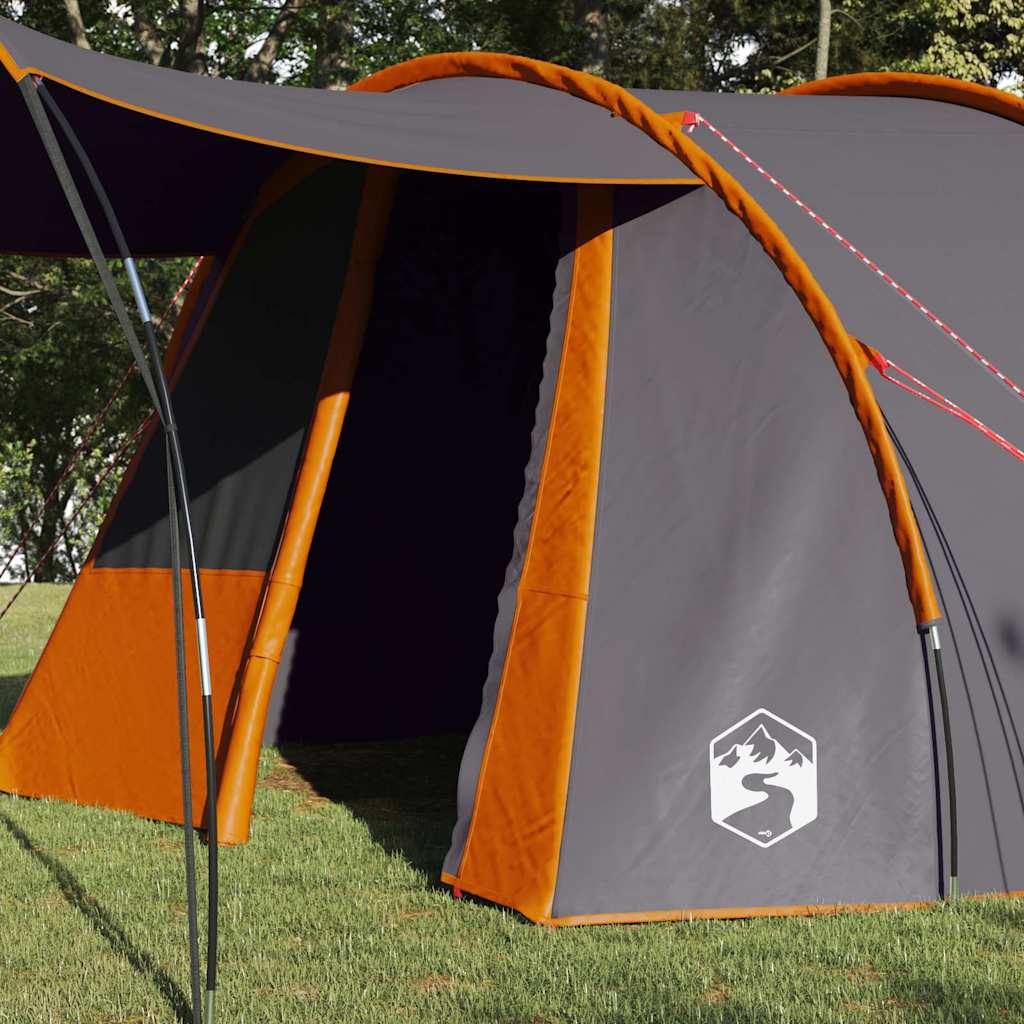 Tunnel Tent 4-Person met dak Grijs en Oranje 740 x 370 x 220 cm is nu te koop bij PeponiXL, paradijselijk wonen!
